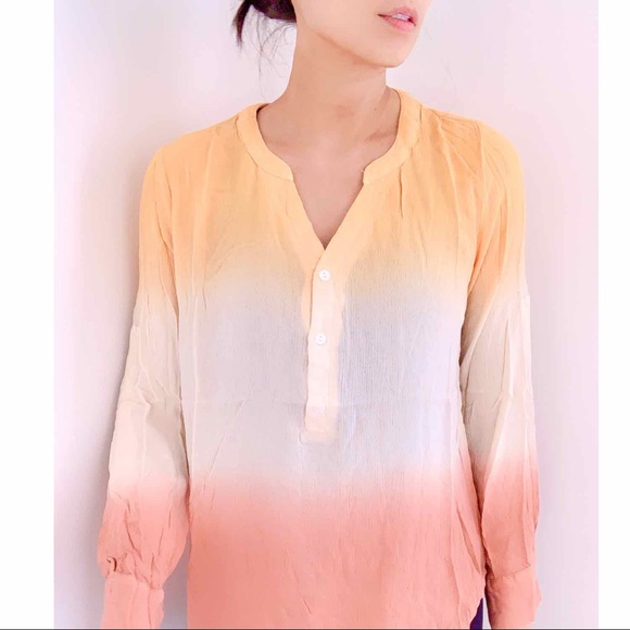 SUMMER OMBRÉ BUTTON DOWN SHIRT - sherbet - Picture 5 of 7